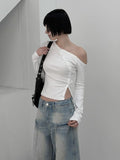 Curved Snap One-Shoulder Tee