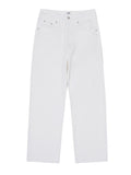 Wide White Washing Denim Pants