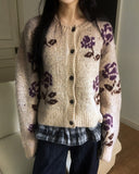 Karim Rose Flower Knit Cardigan