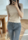 Today Round Basic Short Sleeve Knit
