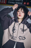 [2-WAY] Star & Sun raglan hood zip-up