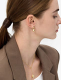 Champagne Moon Dew Drop Silver Falling Earrings
