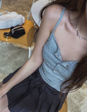 micro pleats strap skirt pants