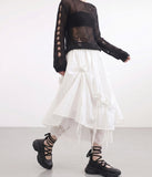 Lovely Lace Ribbon Balloon Layered Skirt