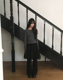 Juen Shoulder Slit Button Long Sleeve T-shirt