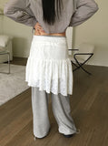 Shuve Pintuck Two-Way Pile Long Wide Jogger Pants