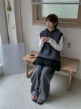 Deranki Stripe Over Hood Knit Vest