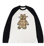 CHECK CAT Vintage Raglan Long Sleeve T-Shirt