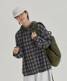 [BAONHAUS] Kitket Check Over Hood Shirt