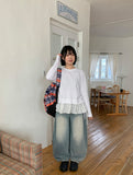 [unisex] Nabobo Washing Balloon Wide Denim Pants