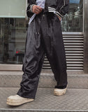 Melts velvet pintuck wide banding pants
