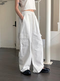 Hight Cotton String Two Way Cargo Long Jogger Wide Pants