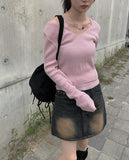 Peavy Washing Jeans Denim Mini Skirt
