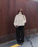 Horn Hidden Hook Fur Short Jacket