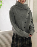 Tuan High Neck Turtleneck Two-Way Ribbed Knit