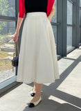 Even Banding Flare Long Skirt