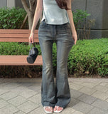Cooling Hip Padded Low-Rise Stretch Summer Bootcut Denim Pants