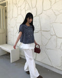 Peanut Nylon Wrap Skirt Pants
