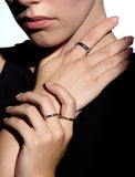 Champagne Full Moon NEW Silver (W) Glossy Slim Ring S