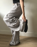 Tanen Parachute Layered Wrap Skirt Two-Way Cargo Banding Pants