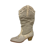 Premium Linen Western Boots