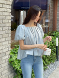 Melen Square Neck Puff Blouse