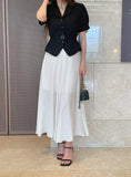 Reshu Wrinkle Flare Long Skirt