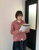 Kososo Check Hood Crop Shirt