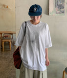 [Unisex] Bakev Print Embroidery Oversize Short Sleeve T-Shirt