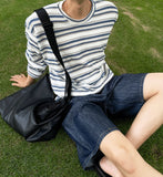 Linen stripe knit