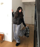 Miley String Hooded Vest Padded