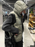 Metal Khaki Hood COSYHARU Banding Padding Vest