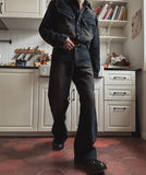 Fracture Bootcut Brushed Denim Pants
