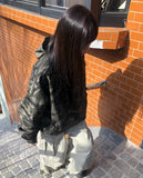 Jack Camo Two-Way String Hood Bomber Jacket