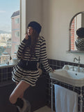 Pierre Stripe Set-up Flare Skirt