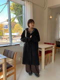 Pombs Check Color Matching Hood Long Coat