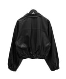 Lotte Leather Crop Bomber Jacket