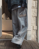 Fire embroidery string training pants