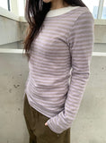Copit Stripe Knit Long Sleeve Tee