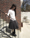 Viet Button Point Color Short Sleeve T-shirt