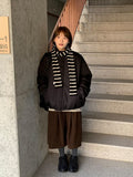 Minkant Stripe Knit Muffler