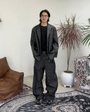 Pra leather over blazer