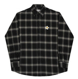 Flower Dot Embroidery Overfit Check Shirt