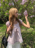 Horin Scarf Set Dot Ribbon Lace Blouse