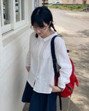 Homyu Collar Shirring Blouse