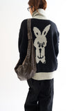 Rabbit knit zip-up sweater
