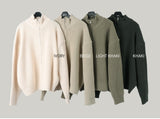 High neck zip-up cardigan