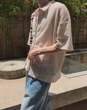 Harros Crochet Short Sleeve Zip-Up