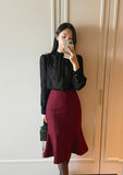 Riaki Frill See-Through Lace Blouse