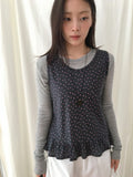 [BAONHAUS] Koinen Flower Frill Layered Sleeveless